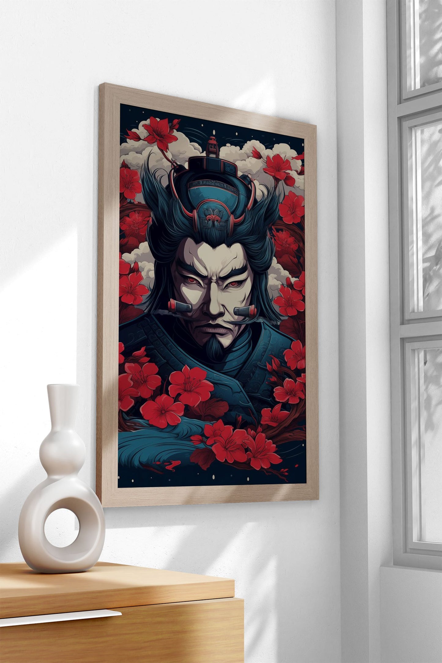 Fierce Ninja Portrait Asian Style Poster | Wall Art for Home & Office | High-Quality Print - High-Quality Visual Display