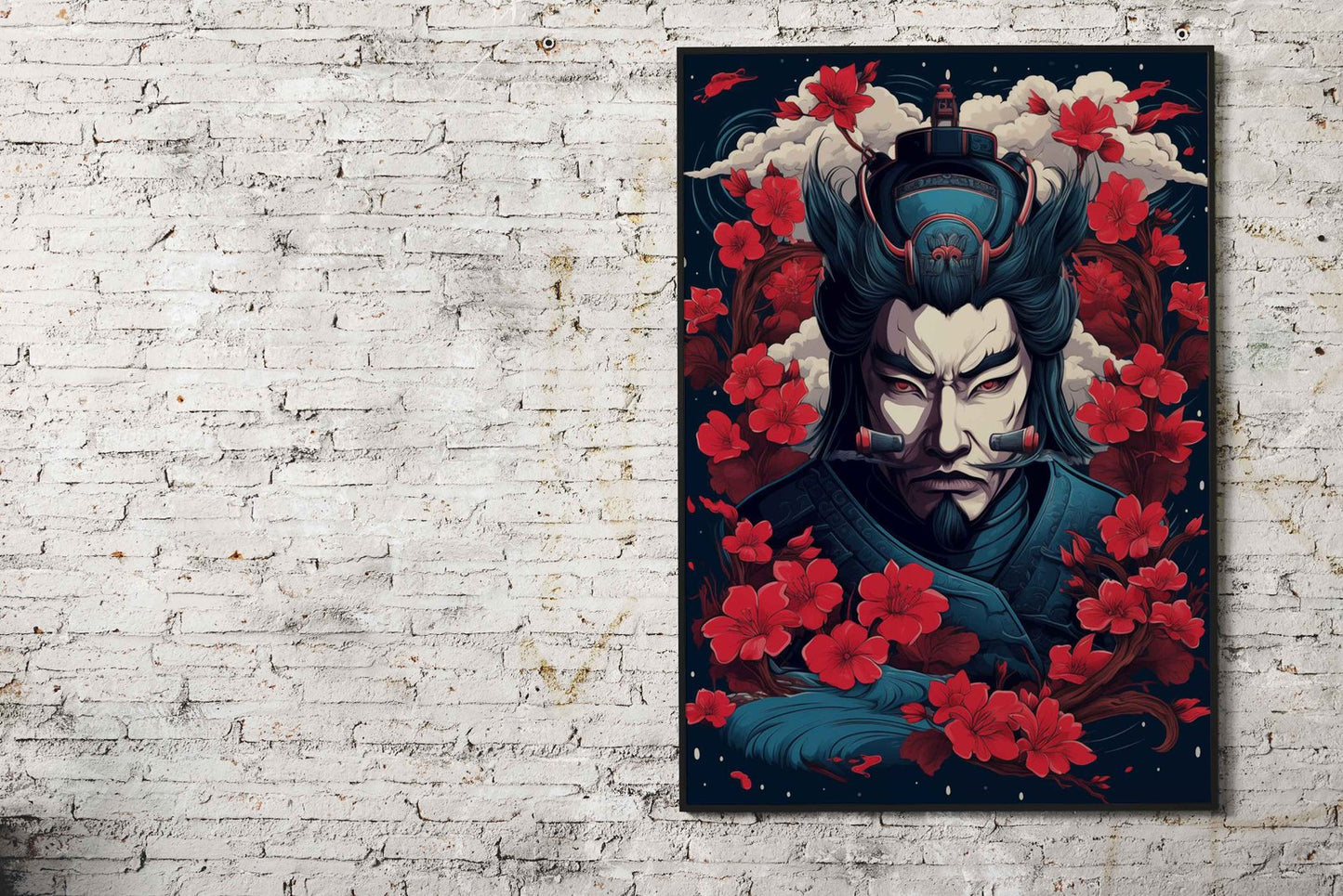 Fierce Ninja Portrait Asian Style Poster | Wall Art for Home & Office | High-Quality Print - High-Quality Visual Display