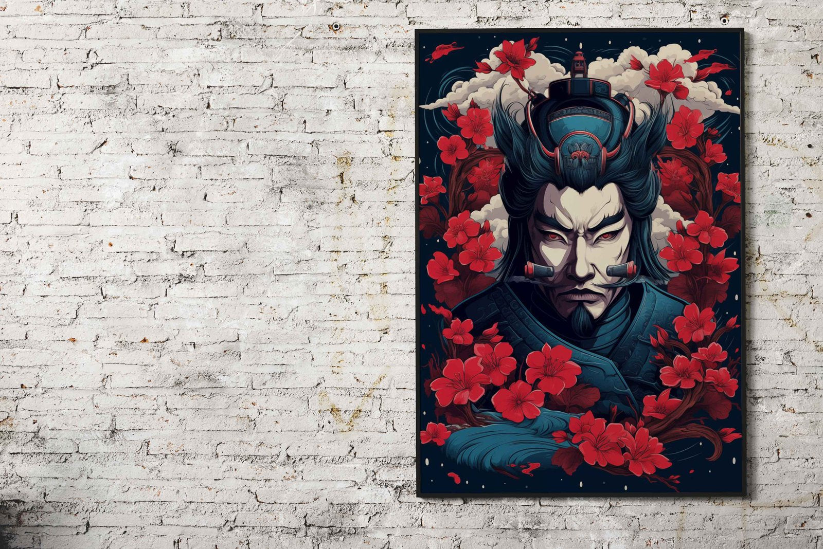 Fierce Ninja Portrait Asian Style Poster | Wall Art for Home & Office | High-Quality Print - High-Quality Visual Display