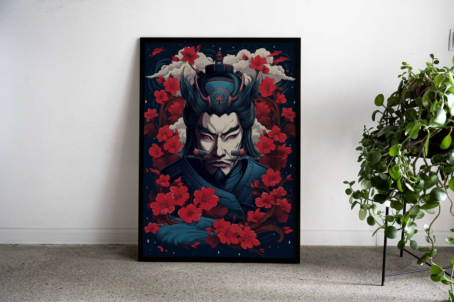 Fierce Ninja Portrait Asian Style Poster | Wall Art for Home & Office | High-Quality Print - High-Quality Visual Display