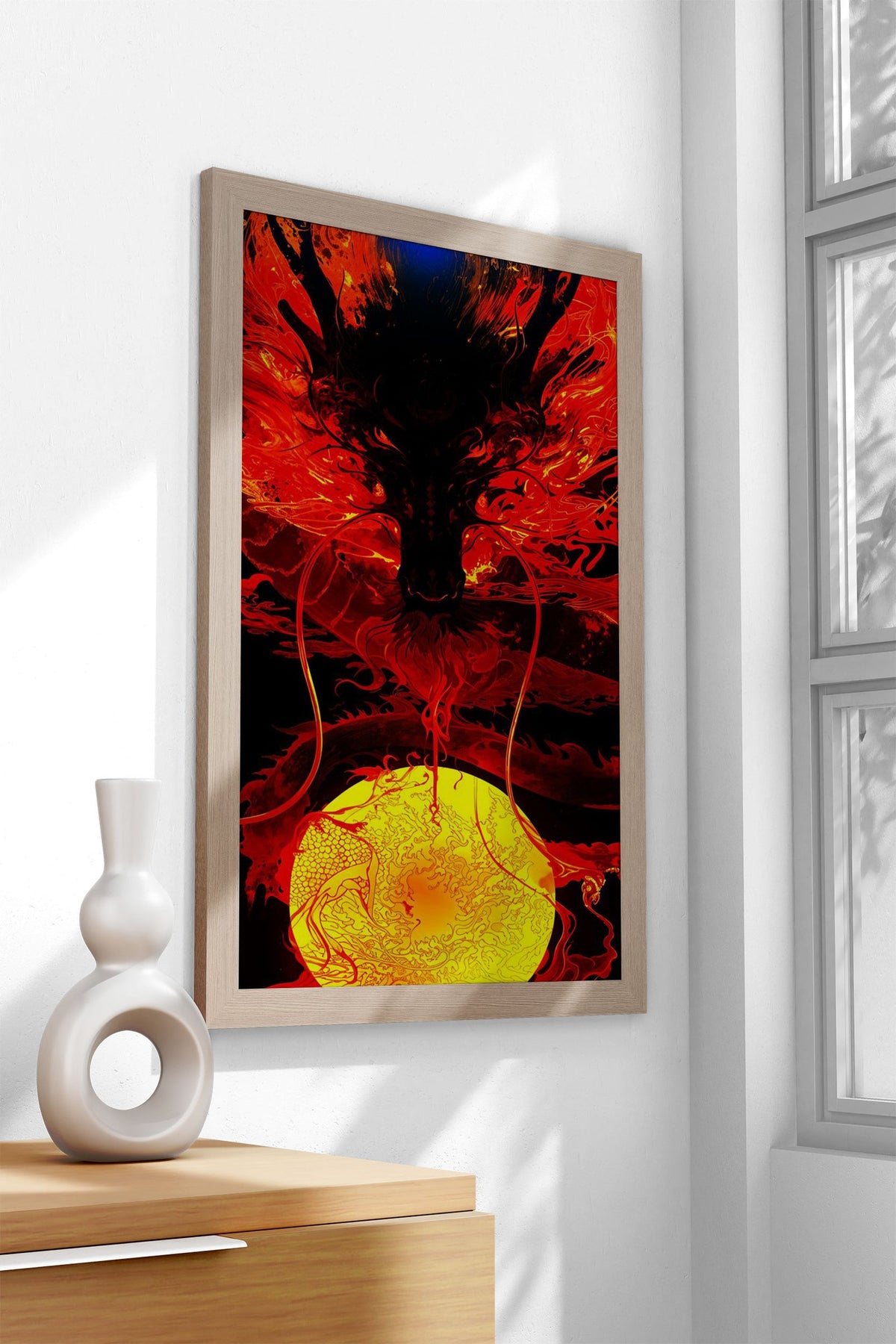 Fiery Dragon Art Asian Style Poster | Wall Art for Home & Office | High-Quality Print - High-Quality Visual Display