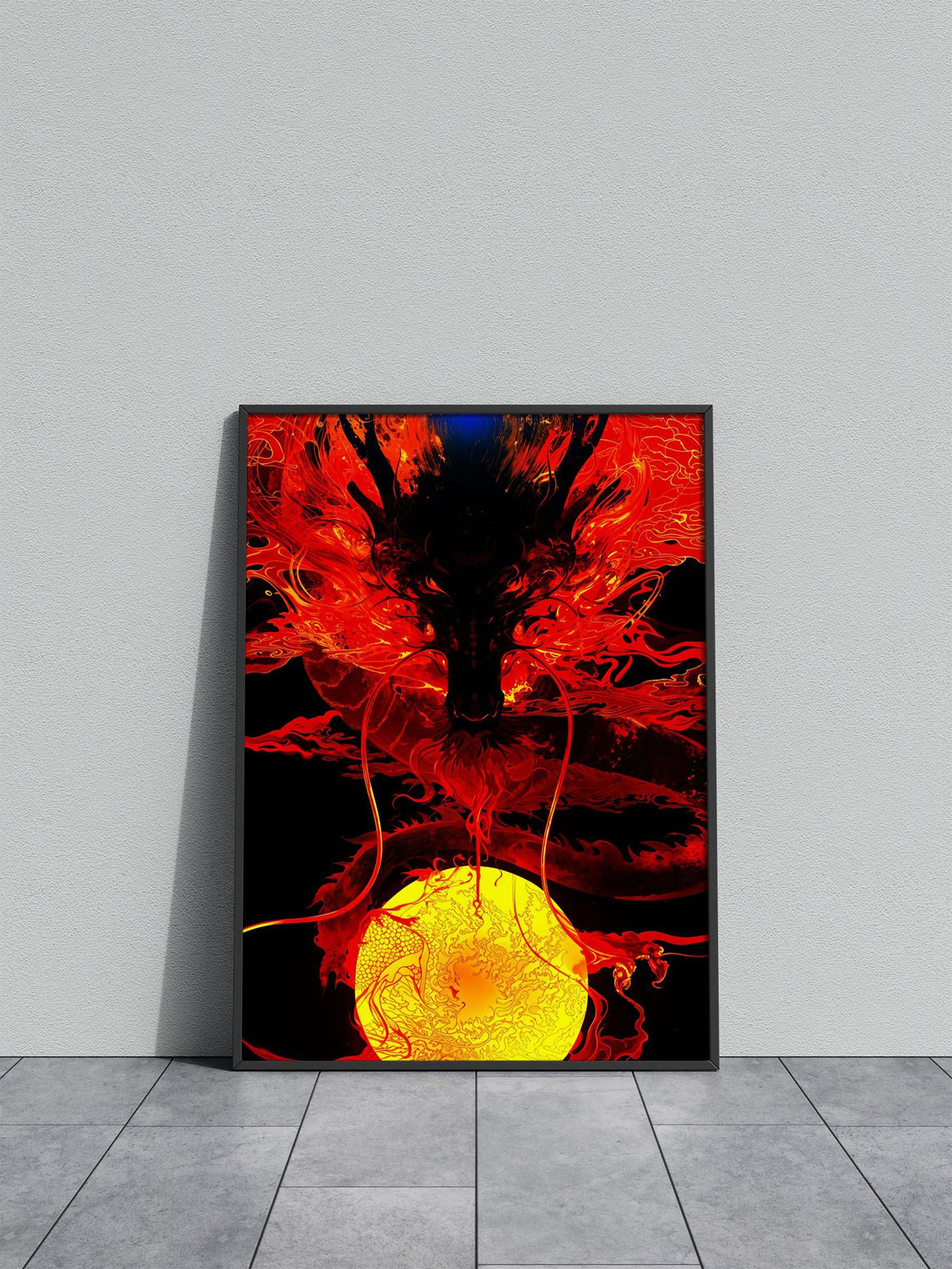 Fiery Dragon Art Asian Style Poster | Wall Art for Home & Office | High-Quality Print - High-Quality Visual Display