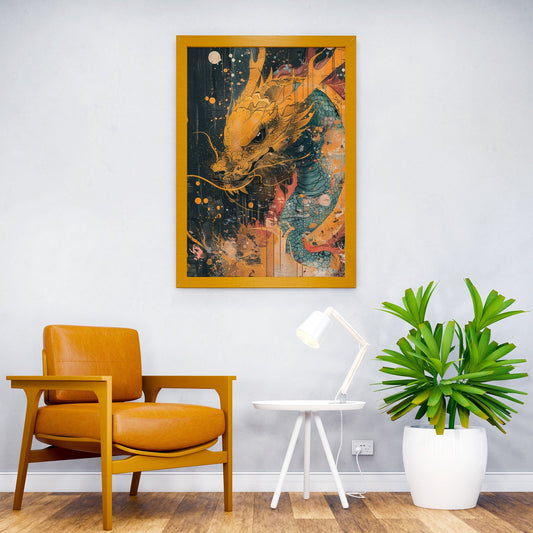 Fiery Dragon Awakening Asian Style Poster | Wall Art for Home & Office | High-Quality Print - High-Quality Visual Display