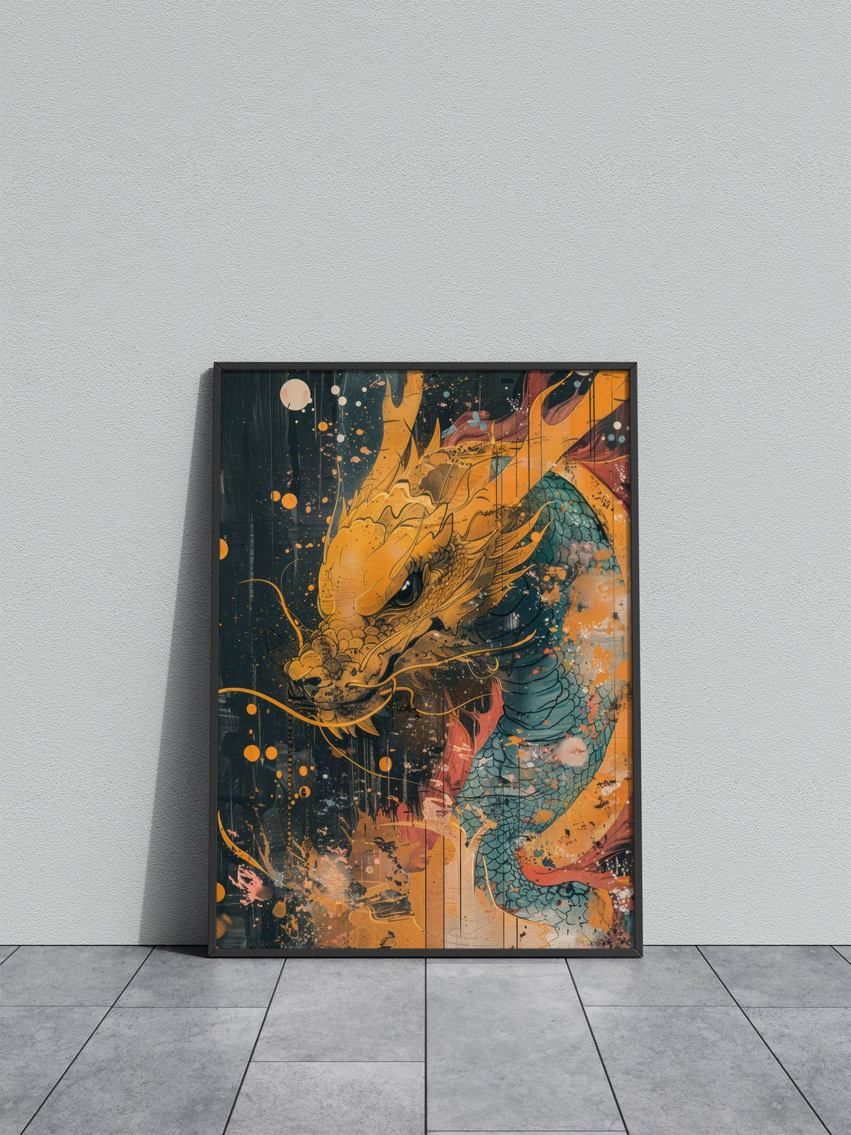 Fiery Dragon Awakening Asian Style Poster | Wall Art for Home & Office | High-Quality Print - High-Quality Visual Display