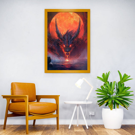 Fiery Dragon Asian Style Poster | Wall Art for Home & Office | High-Quality Print - High-Quality Visual Display