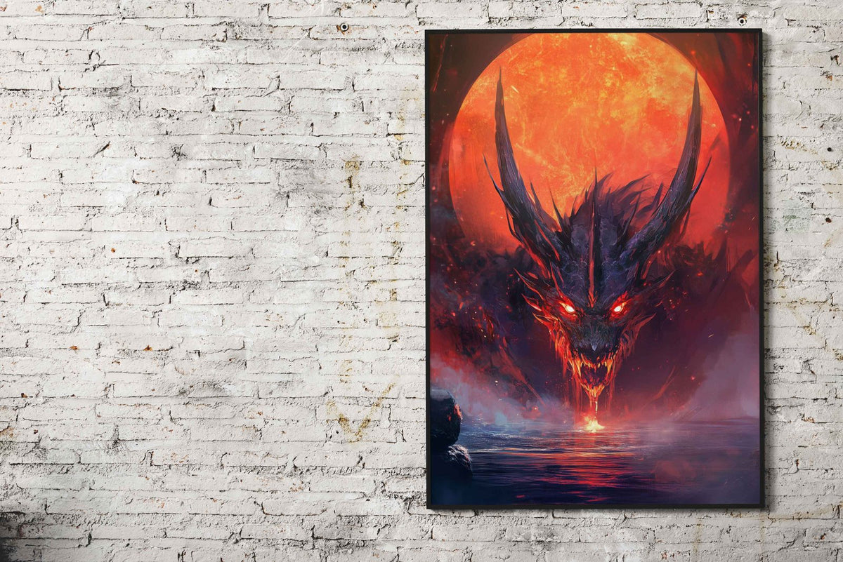 Fiery Dragon Asian Style Poster | Wall Art for Home & Office | High-Quality Print - High-Quality Visual Display
