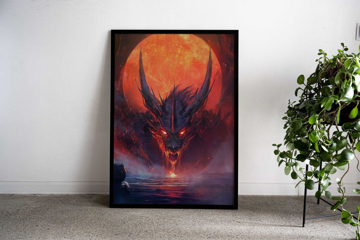 Fiery Dragon Asian Style Poster | Wall Art for Home & Office | High-Quality Print - High-Quality Visual Display