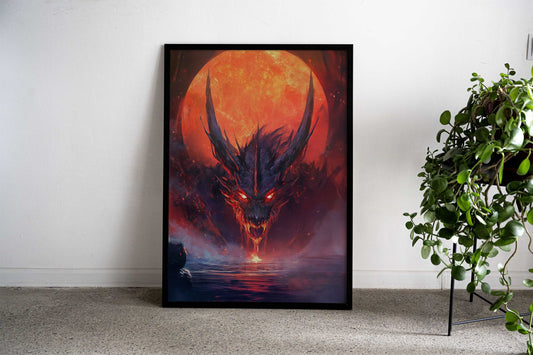 Fiery Dragon Asian Style Poster | Wall Art for Home & Office | High-Quality Print - High-Quality Visual Display