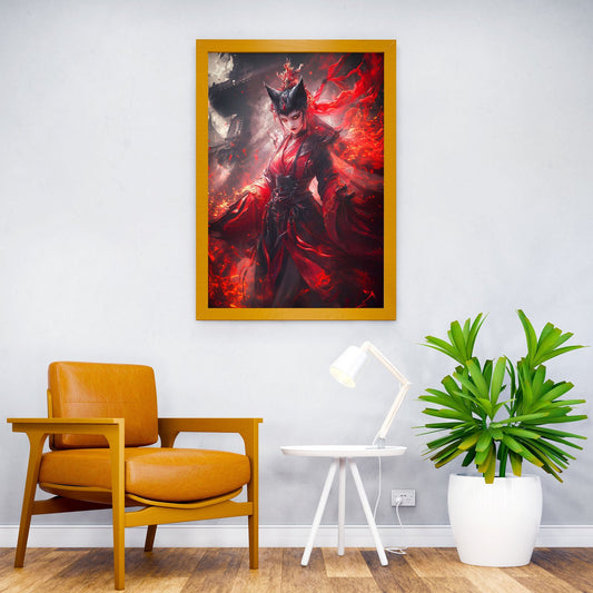 Fiery Fox Spirit Asian Style Poster | Wall Art for Home & Office | High-Quality Print - High-Quality Visual Display