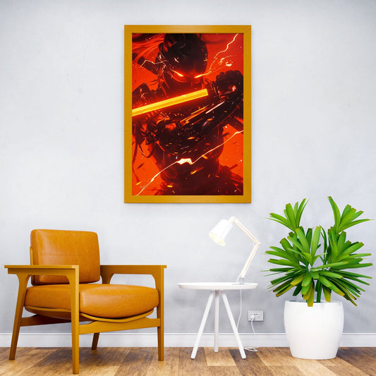 Fire Theme Ninja samurai 2 Asian Style Poster | Wall Art for Home & Office | High-Quality Print - High-Quality Visual Display