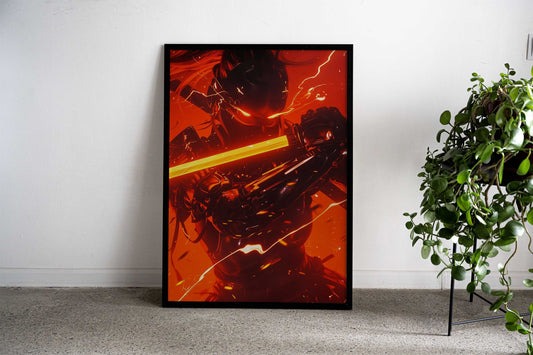 Fire Theme Ninja samurai 2 Asian Style Poster | Wall Art for Home & Office | High-Quality Print - High-Quality Visual Display
