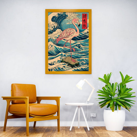Flamingo Japanese Japan Asian Style Poster | Wall Art for Home & Office | High-Quality Print - High-Quality Visual Display