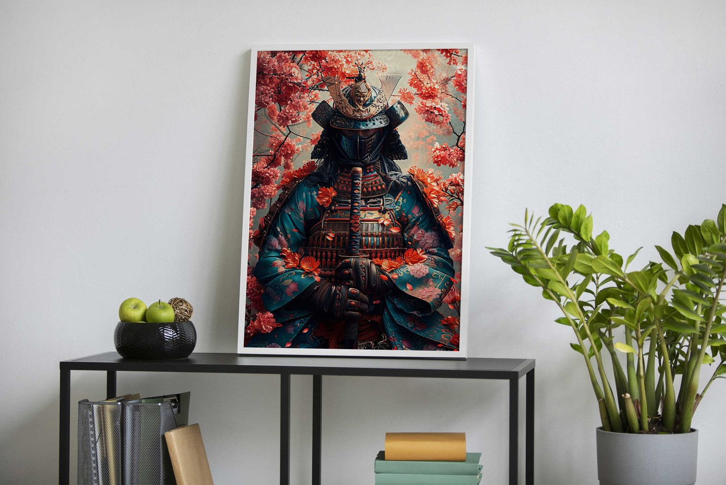 Floral Samurai Fusion Asian Style Poster | Wall Art for Home & Office | High-Quality Print