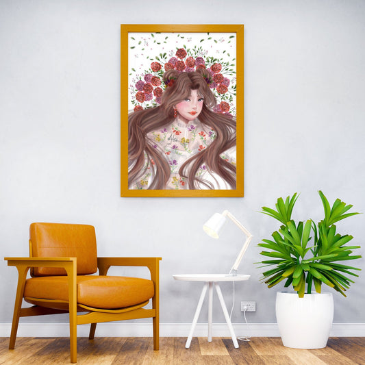 Flower Doll Blooming Asian Style Poster | Wall Art for Home & Office | High-Quality Print - High-Quality Visual Display
