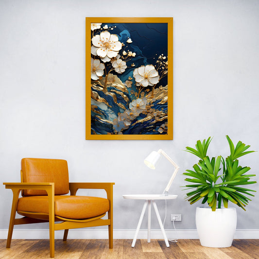 Flower Japan gold Kintsugi Asian Style Poster | Wall Art for Home & Office | High-Quality Print - High-Quality Visual Display