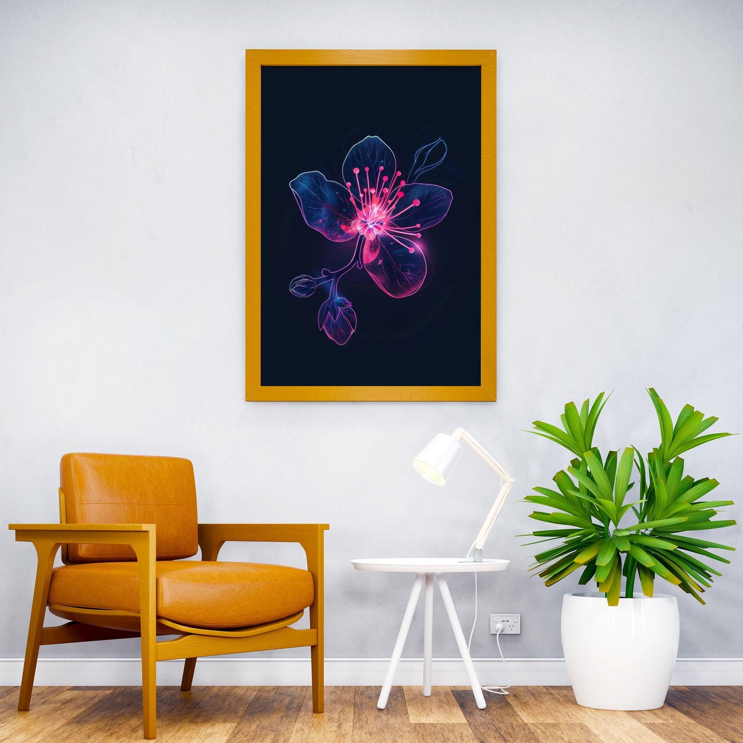 Flower Light Neon Japan Asian Style Poster | Wall Art for Home & Office | High-Quality Print - High-Quality Visual Display
