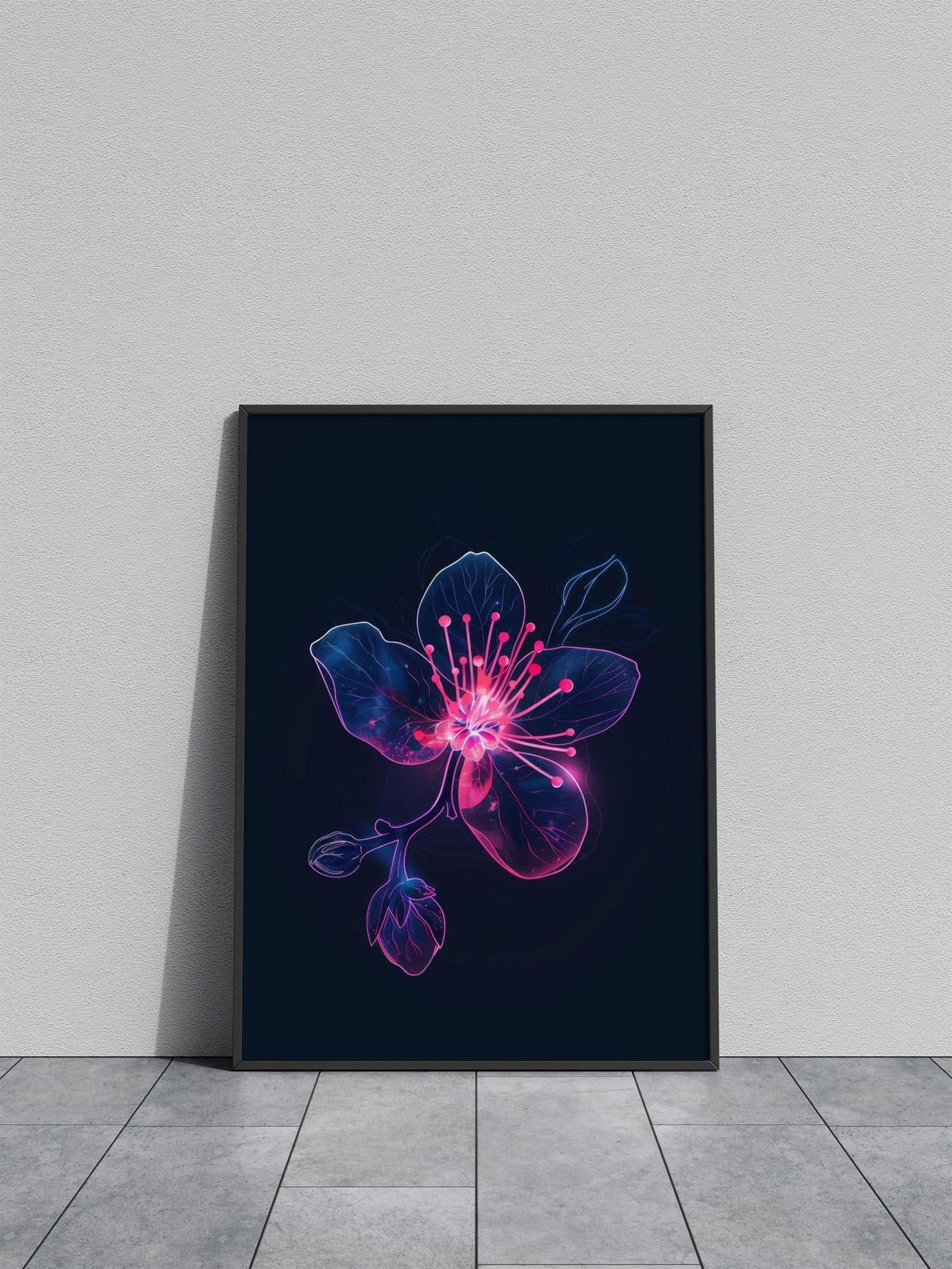 Flower Light Neon Japan Asian Style Poster | Wall Art for Home & Office | High-Quality Print - High-Quality Visual Display
