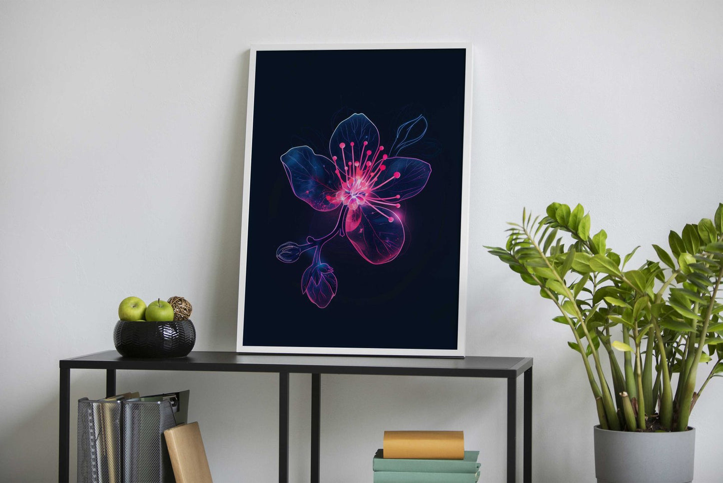 Flower Light Neon Japan Asian Style Poster | Wall Art for Home & Office | High-Quality Print - High-Quality Visual Display