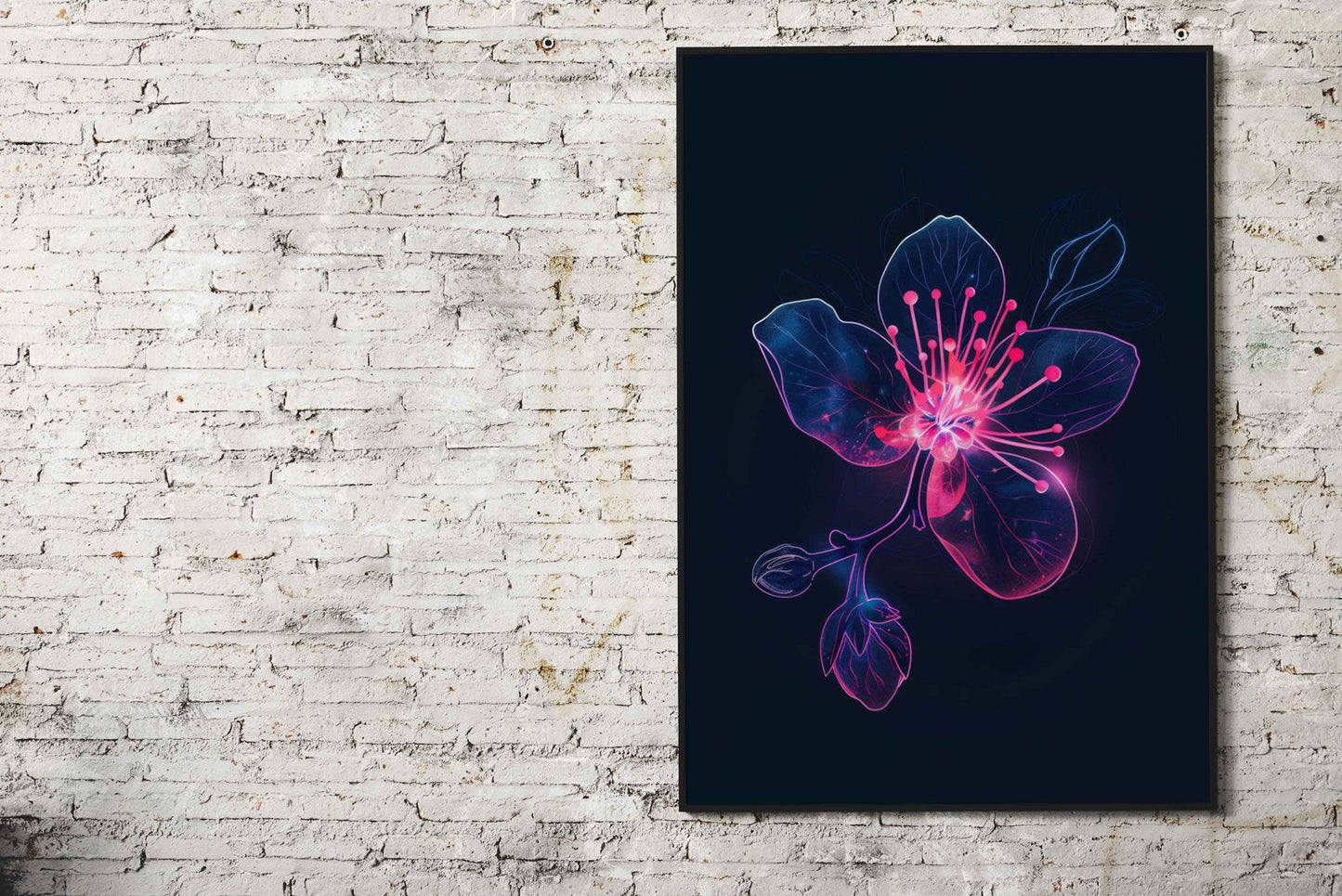Flower Light Neon Japan Asian Style Poster | Wall Art for Home & Office | High-Quality Print - High-Quality Visual Display