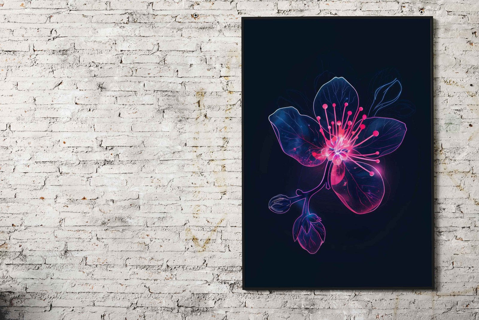 Flower Light Neon Japan Asian Style Poster | Wall Art for Home & Office | High-Quality Print - High-Quality Visual Display
