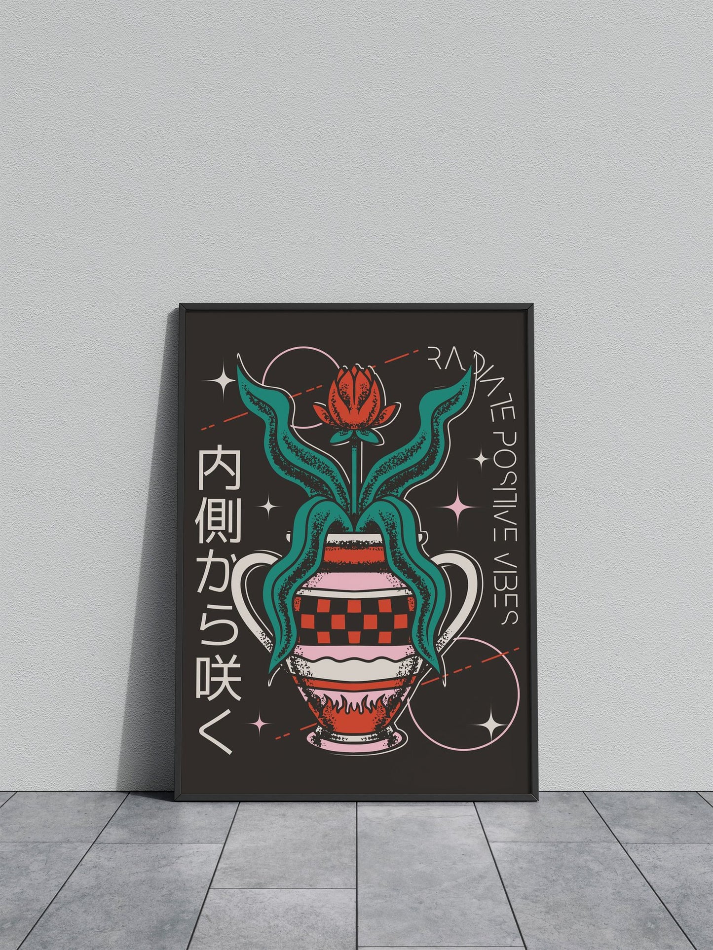 Flower Vase Asian Style Poster | Wall Art for Home & Office | High-Quality Print