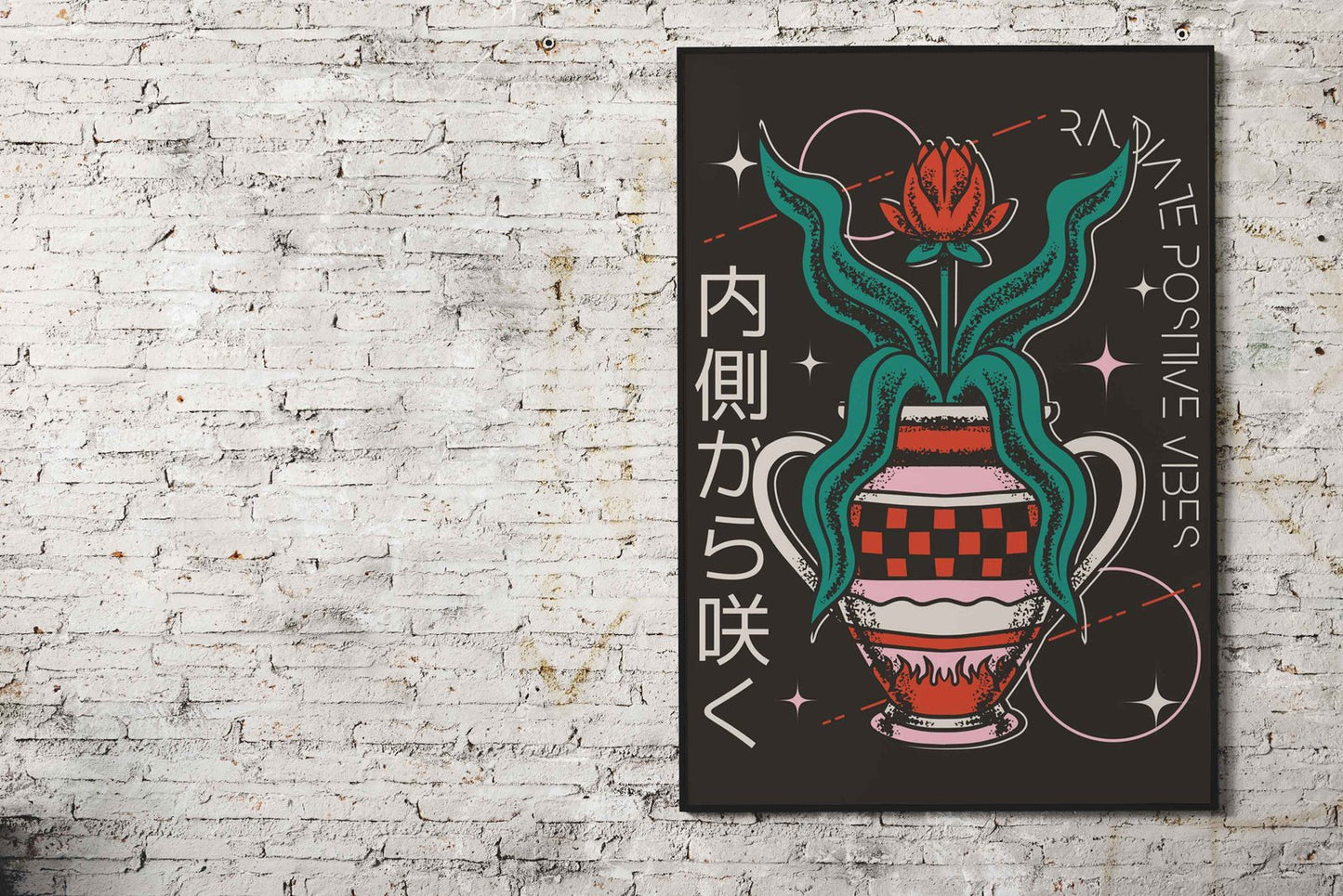 Flower Vase Asian Style Poster | Wall Art for Home & Office | High-Quality Print