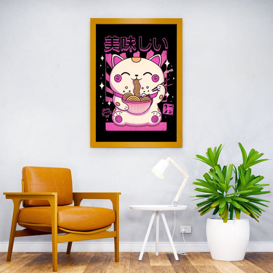 Fluffy Neko Asian Style Poster | Wall Art for Home & Office | High-Quality Print - High-Quality Visual Display