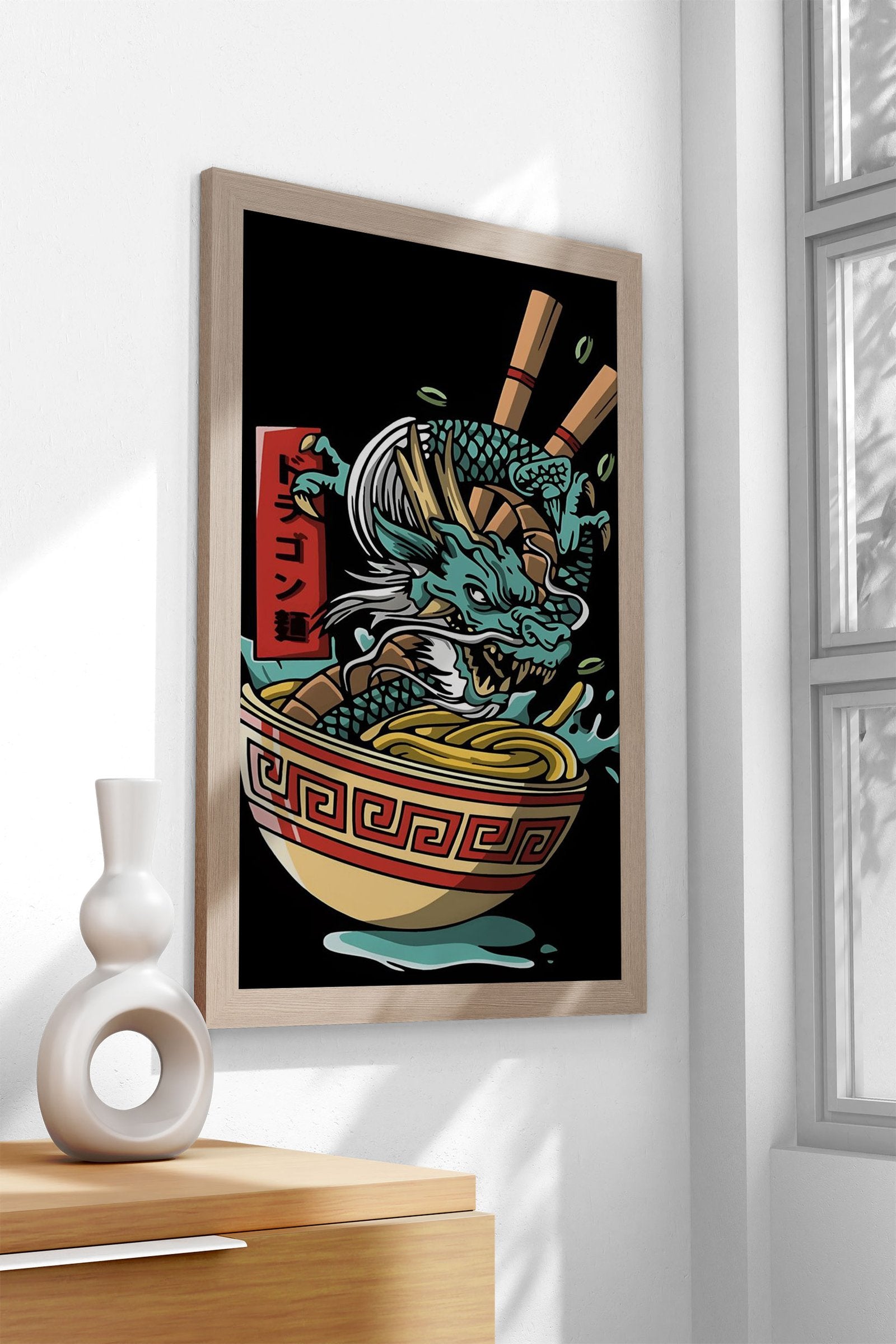 Food Dragon Asian Style Poster | Wall Art for Home & Office | High-Quality Print - High-Quality Visual Display