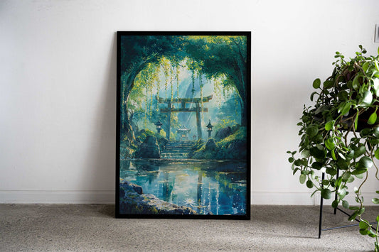 Forest Kami Shrine Asian Style Poster | Wall Art for Home & Office | High-Quality Print - High-Quality Visual Display