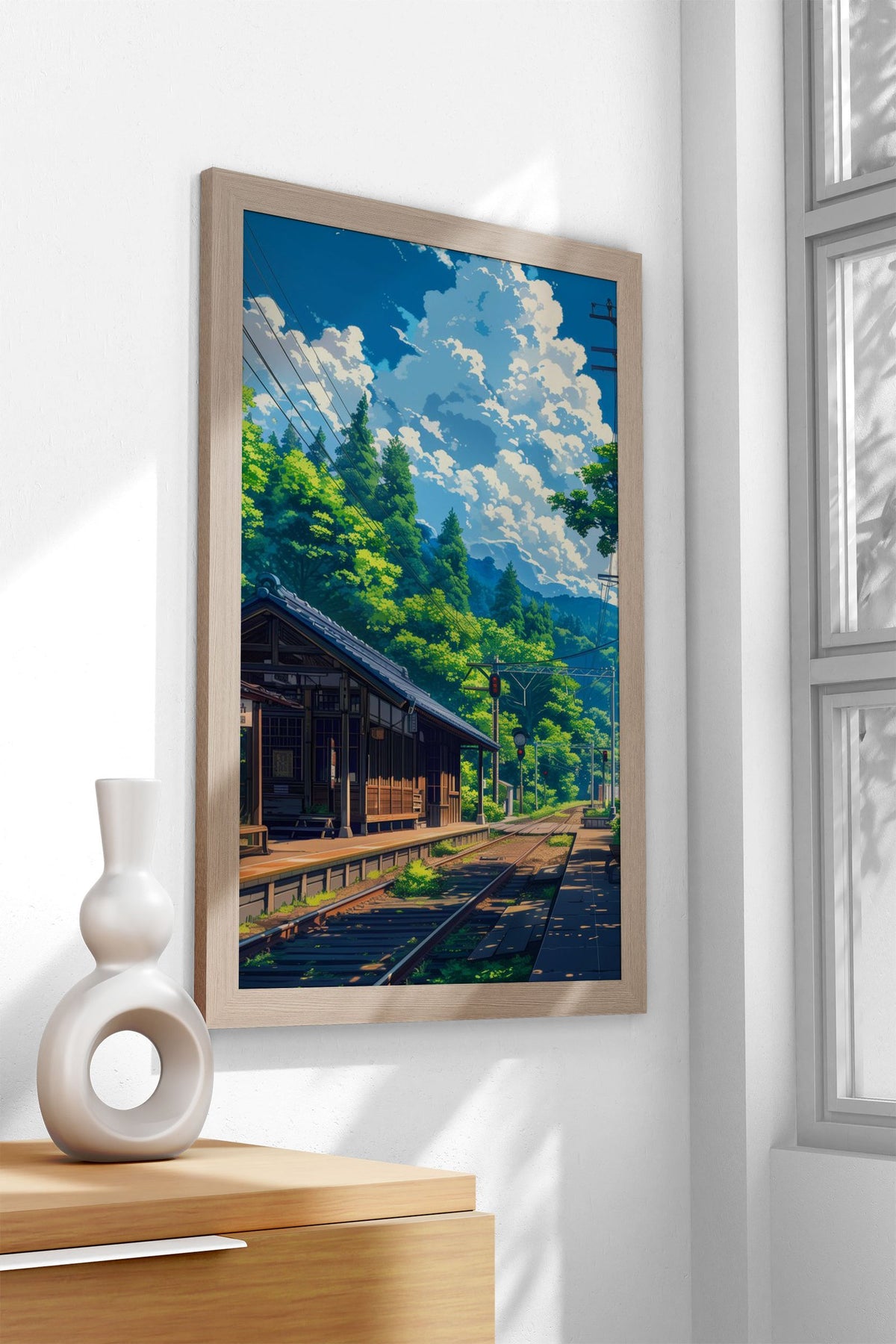 Forest Station Train Asian Style Poster | Wall Art for Home & Office | High-Quality Print - High-Quality Visual Display