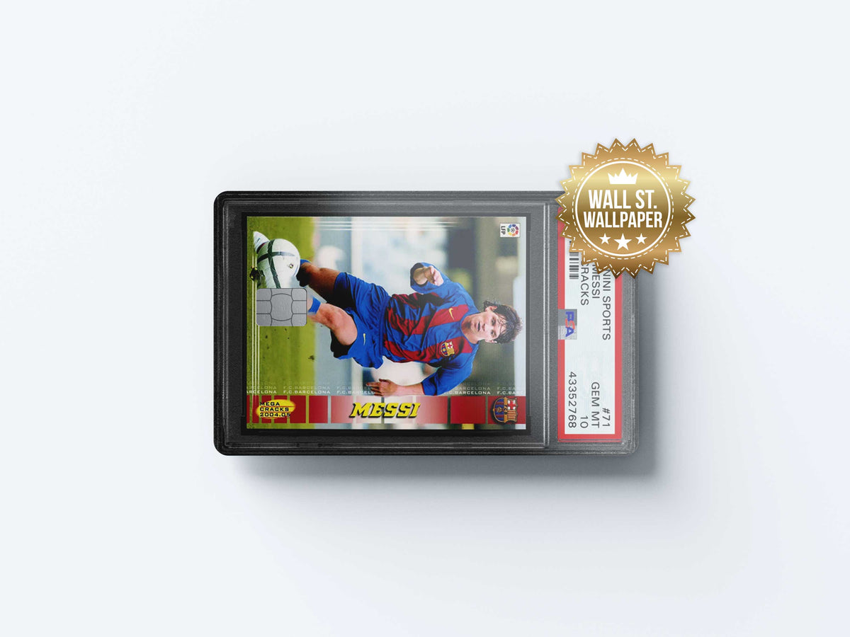 Fotboll Messi Rookiecar - Premium Vinyl Credit Card Skin Cover by Wonderwallsboutique