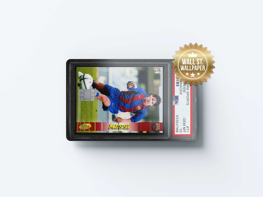 Fotboll Messi Rookiecar - Premium Vinyl Credit Card Skin Cover by Wonderwallsboutique