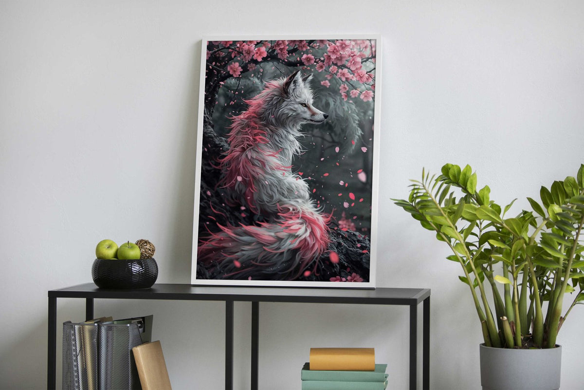 Fox Cherry Blossom Japan Asian Style Poster | Wall Art for Home & Office | High-Quality Print - High-Quality Visual Display