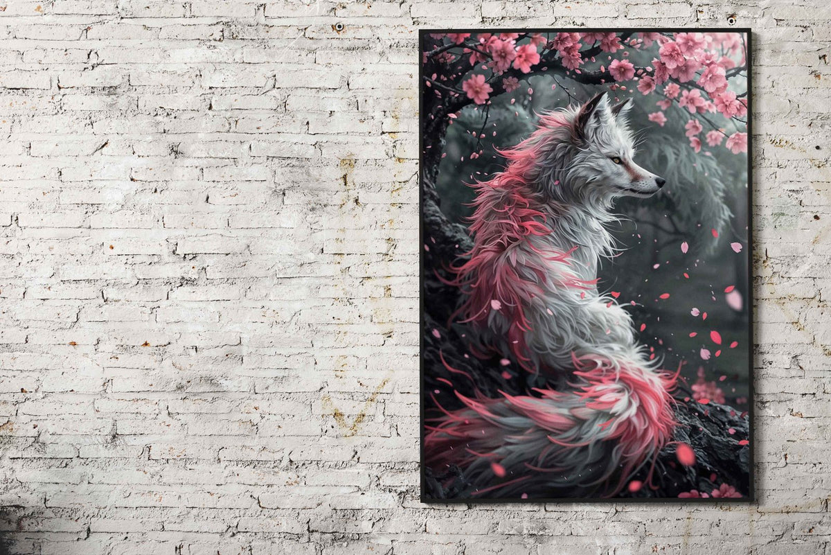 Fox Cherry Blossom Japan Asian Style Poster | Wall Art for Home & Office | High-Quality Print - High-Quality Visual Display