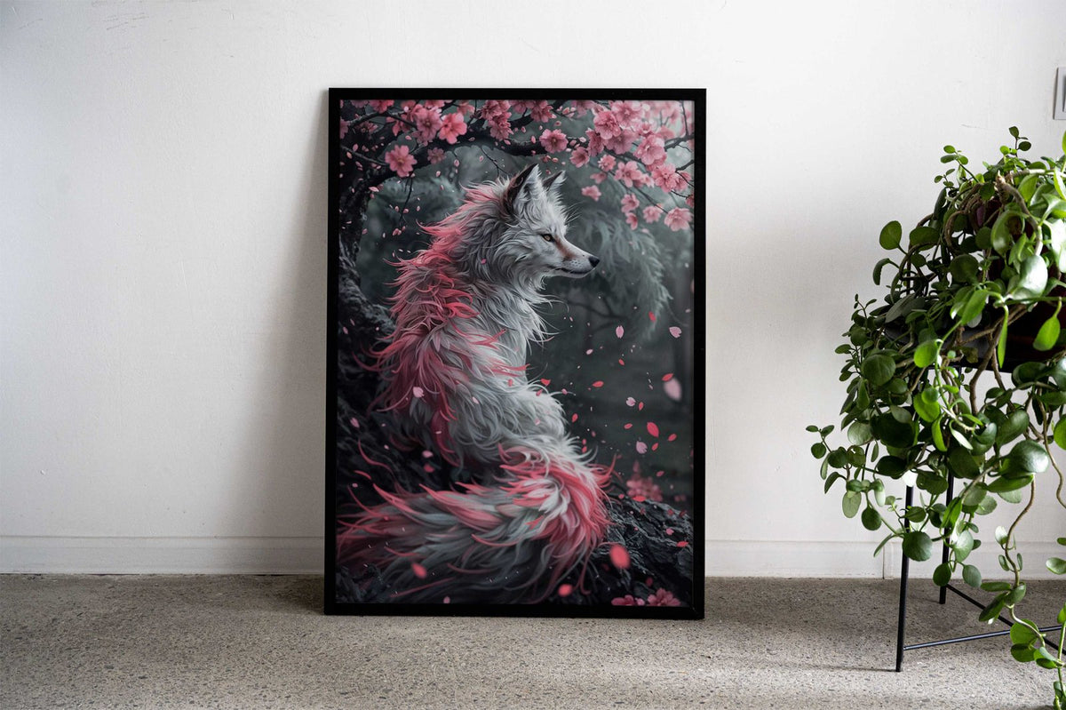 Fox Cherry Blossom Japan Asian Style Poster | Wall Art for Home & Office | High-Quality Print - High-Quality Visual Display