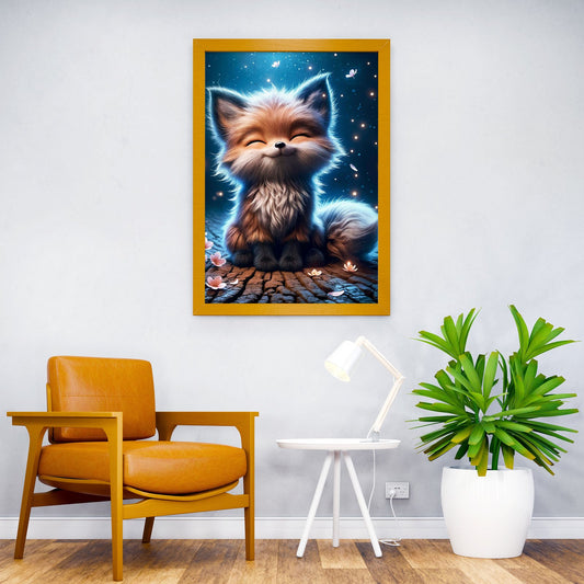 Fox Cherry Blossom Neon Asian Style Poster | Wall Art for Home & Office | High-Quality Print - High-Quality Visual Display