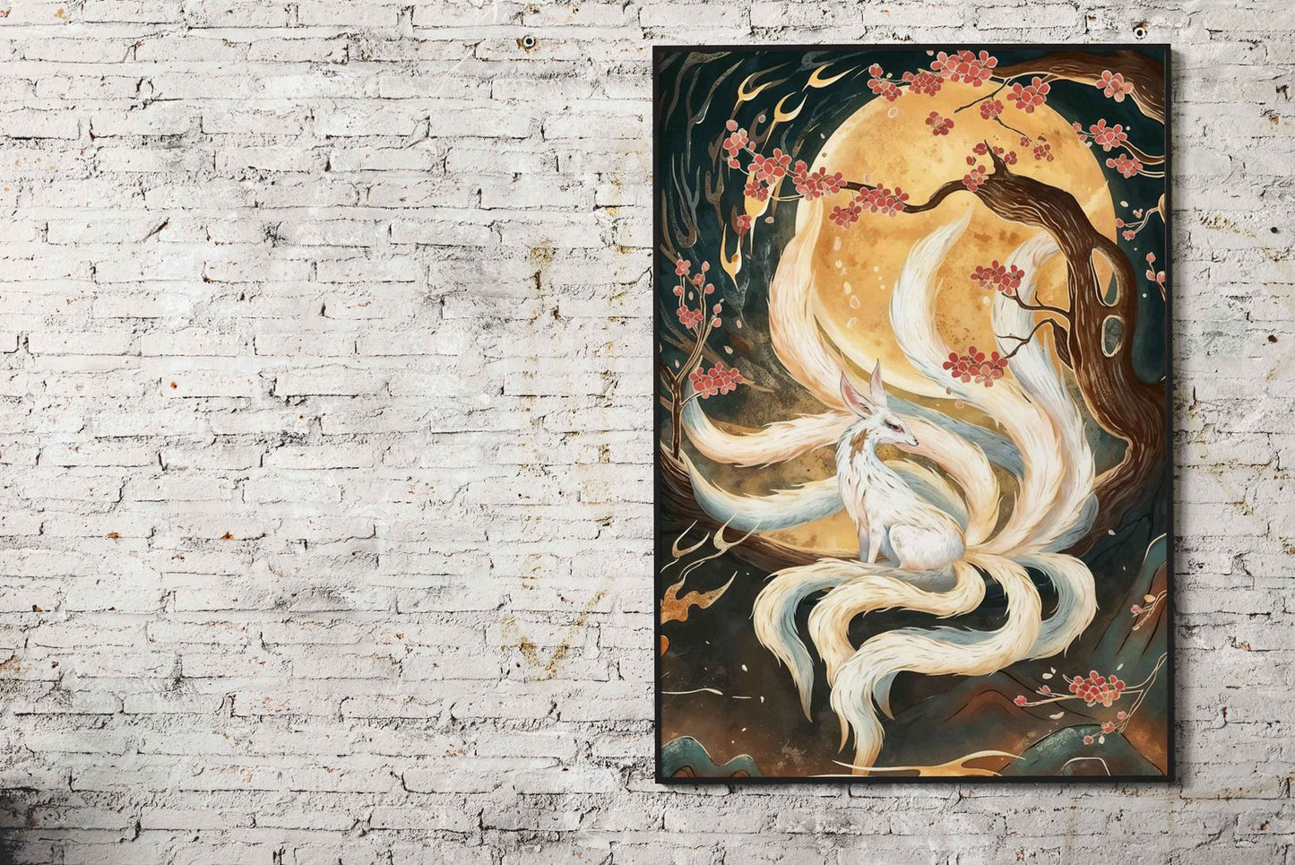 Fox Kitsune Japanese Asian Style Poster | Wall Art for Home & Office | High-Quality Print