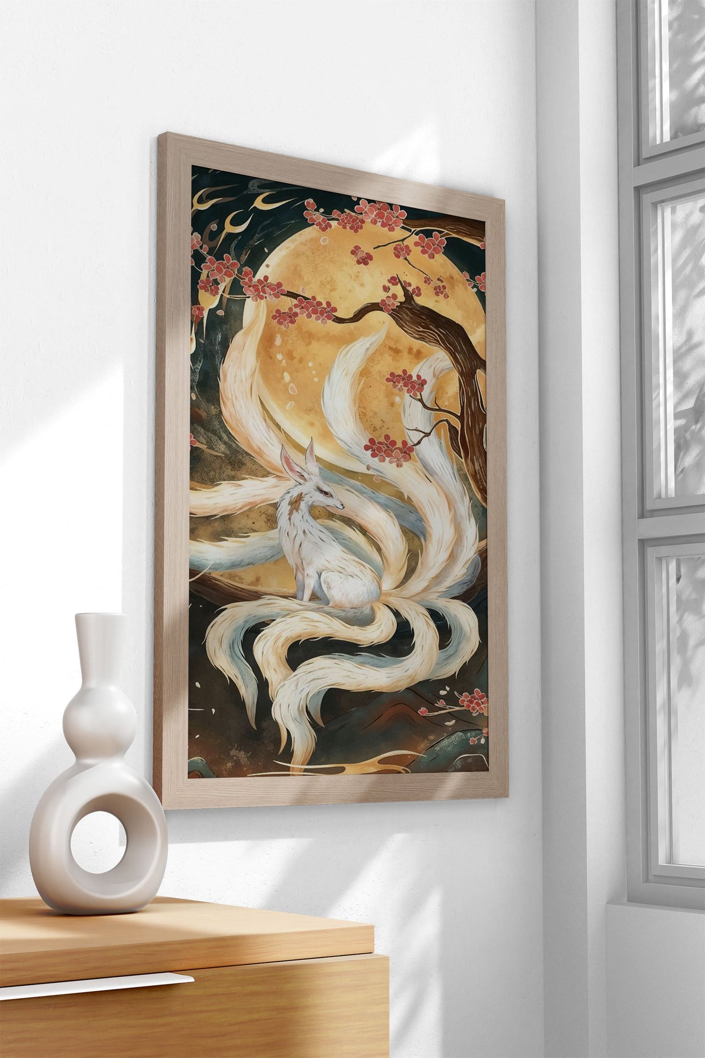 Fox Kitsune Japanese Asian Style Poster | Wall Art for Home & Office | High-Quality Print