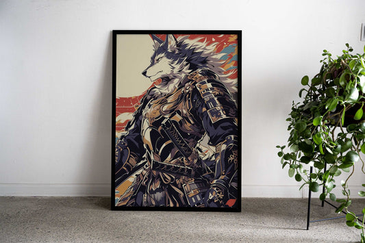 Fox Samurai Asian Style Poster | Wall Art for Home & Office | High-Quality Print - High-Quality Visual Display