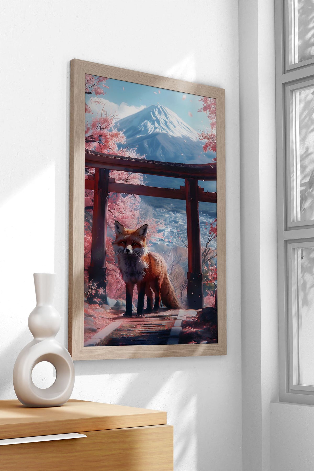 Fox at Torii Gate Asian Style Poster | Wall Art for Home & Office | High-Quality Print - High-Quality Visual Display