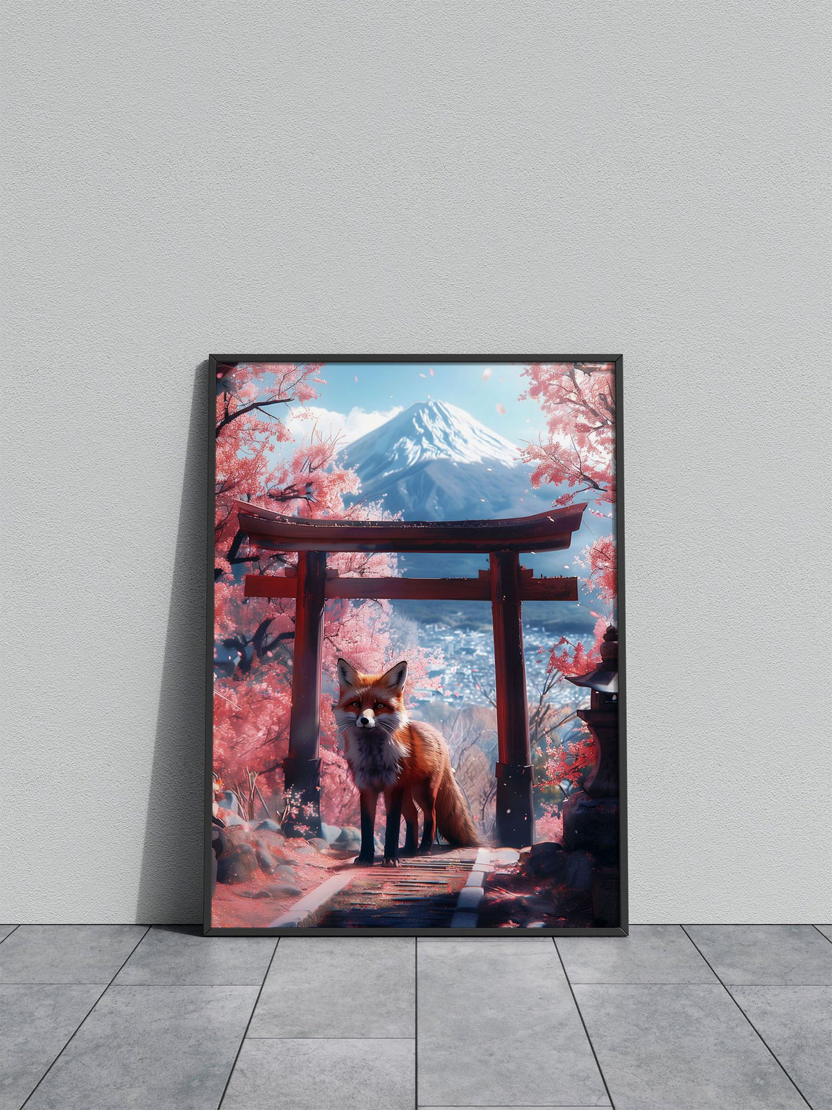 Fox at Torii Gate Asian Style Poster | Wall Art for Home & Office | High-Quality Print - High-Quality Visual Display