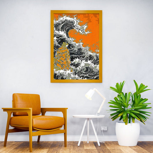 Frog And Waves Japanese Asian Style Poster | Wall Art for Home & Office | High-Quality Print - High-Quality Visual Display