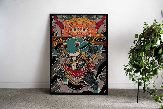 Frog Irezumi Asian Style Poster | Wall Art for Home & Office | High-Quality Print - High-Quality Visual Display
