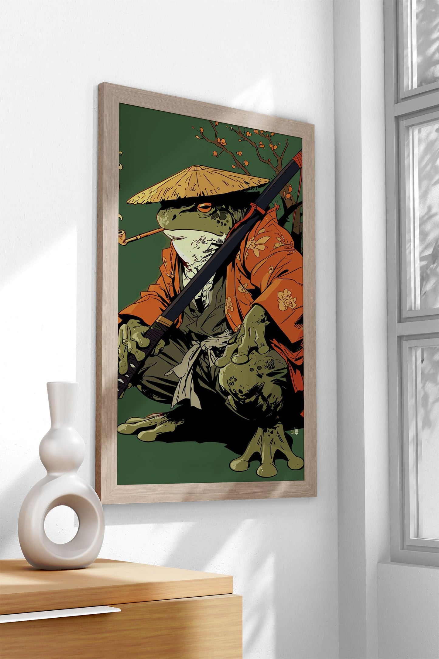 Frog Samurai Asian Style Poster | Wall Art for Home & Office | High-Quality Print - High-Quality Visual Display
