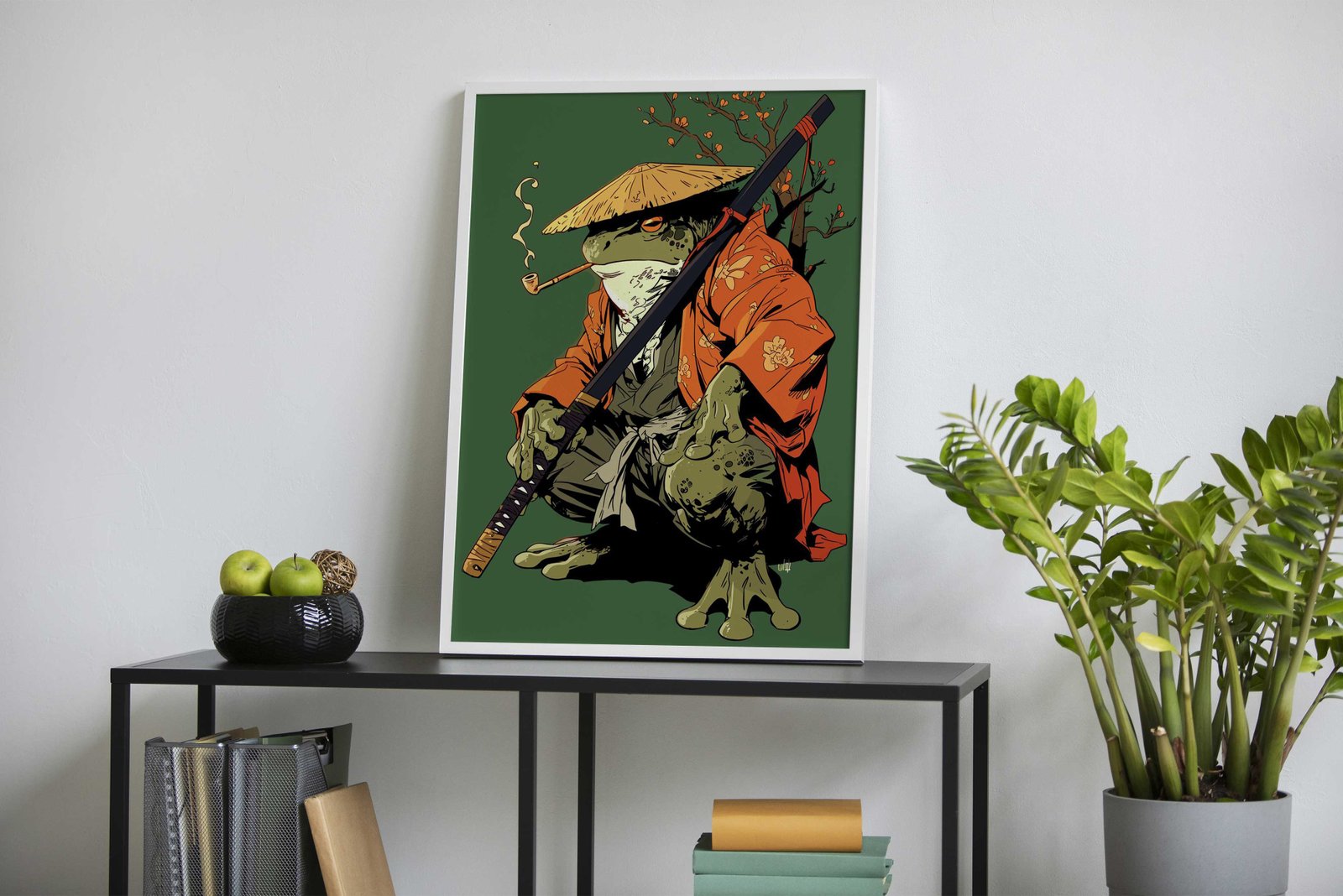 Frog Samurai Asian Style Poster | Wall Art for Home & Office | High-Quality Print - High-Quality Visual Display