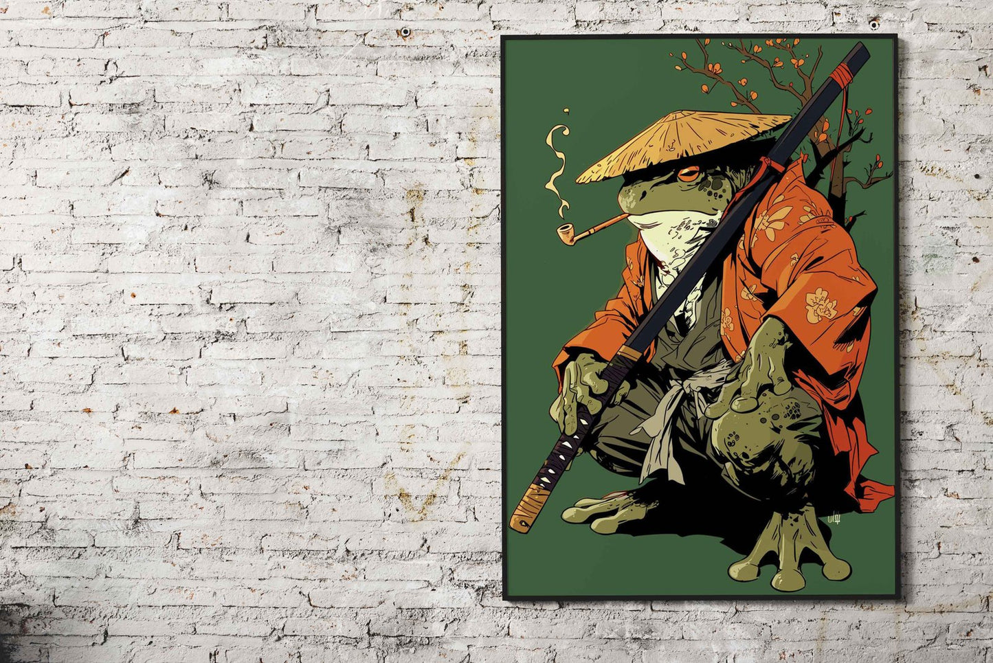 Frog Samurai Asian Style Poster | Wall Art for Home & Office | High-Quality Print - High-Quality Visual Display