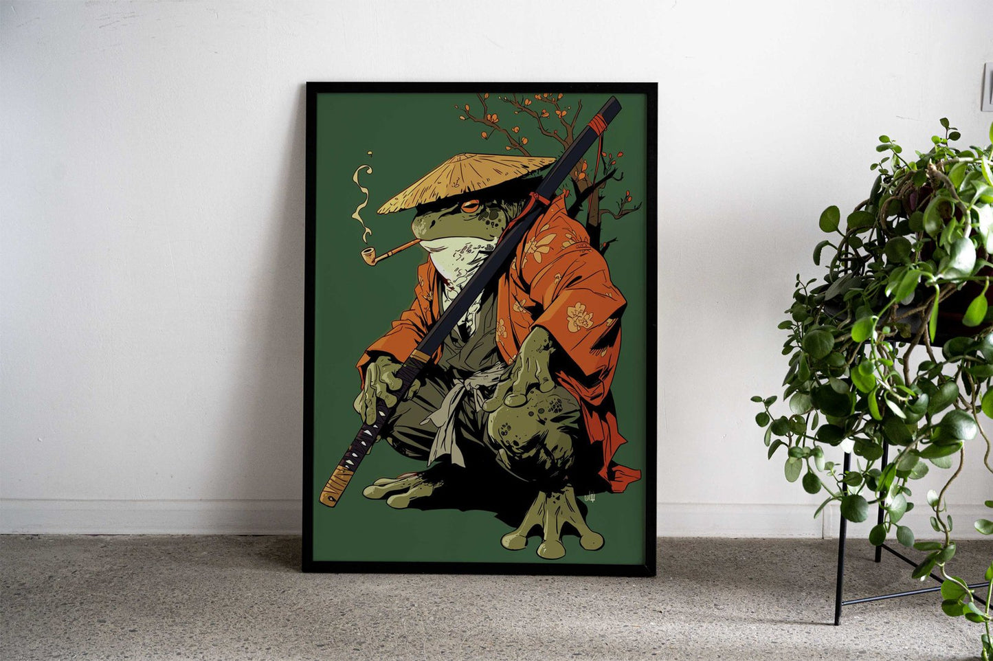 Frog Samurai Asian Style Poster | Wall Art for Home & Office | High-Quality Print - High-Quality Visual Display