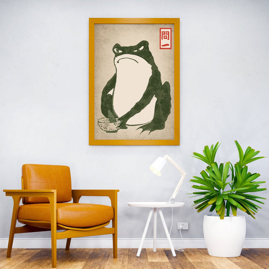 Frog with Bowl and Whisk Asian Style Poster | Wall Art for Home & Office | High-Quality Print - High-Quality Visual Display