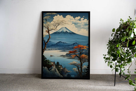 Fuji Japan Blossom Mount Asian Style Poster | Wall Art for Home & Office | High-Quality Print - High-Quality Visual Display