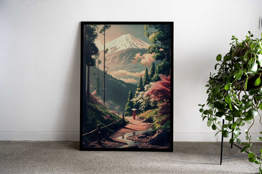 Fuji Mount Vintage Asian Style Poster | Wall Art for Home & Office | High-Quality Print - High-Quality Visual Display